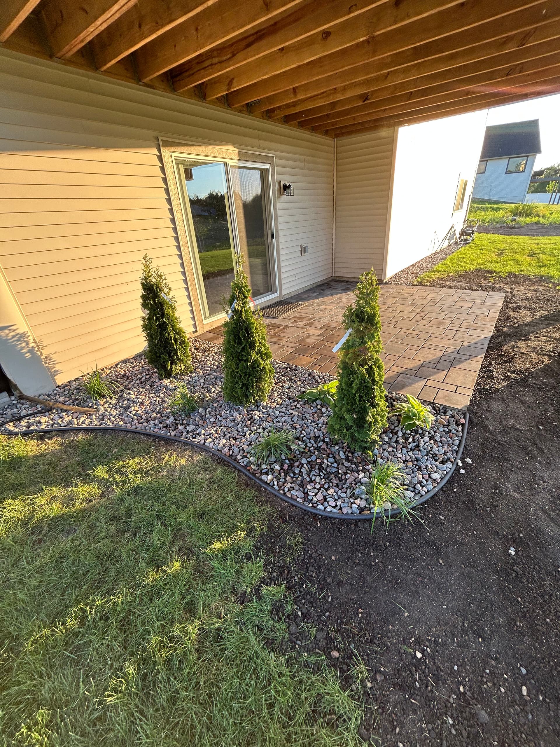 Permeable Paver Patio Built Around Impervious Surface Limits