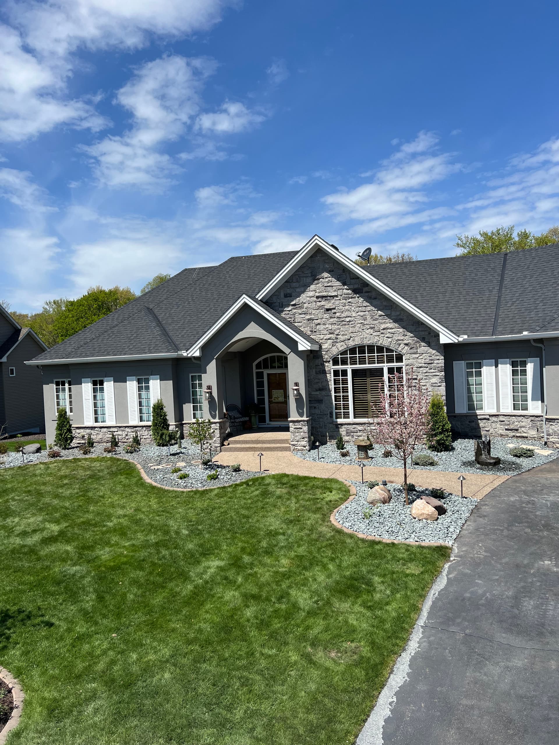 Gallery photos for Front Yard Overhaul with Custom Fountain Feature and New Landscaping: Image #1
