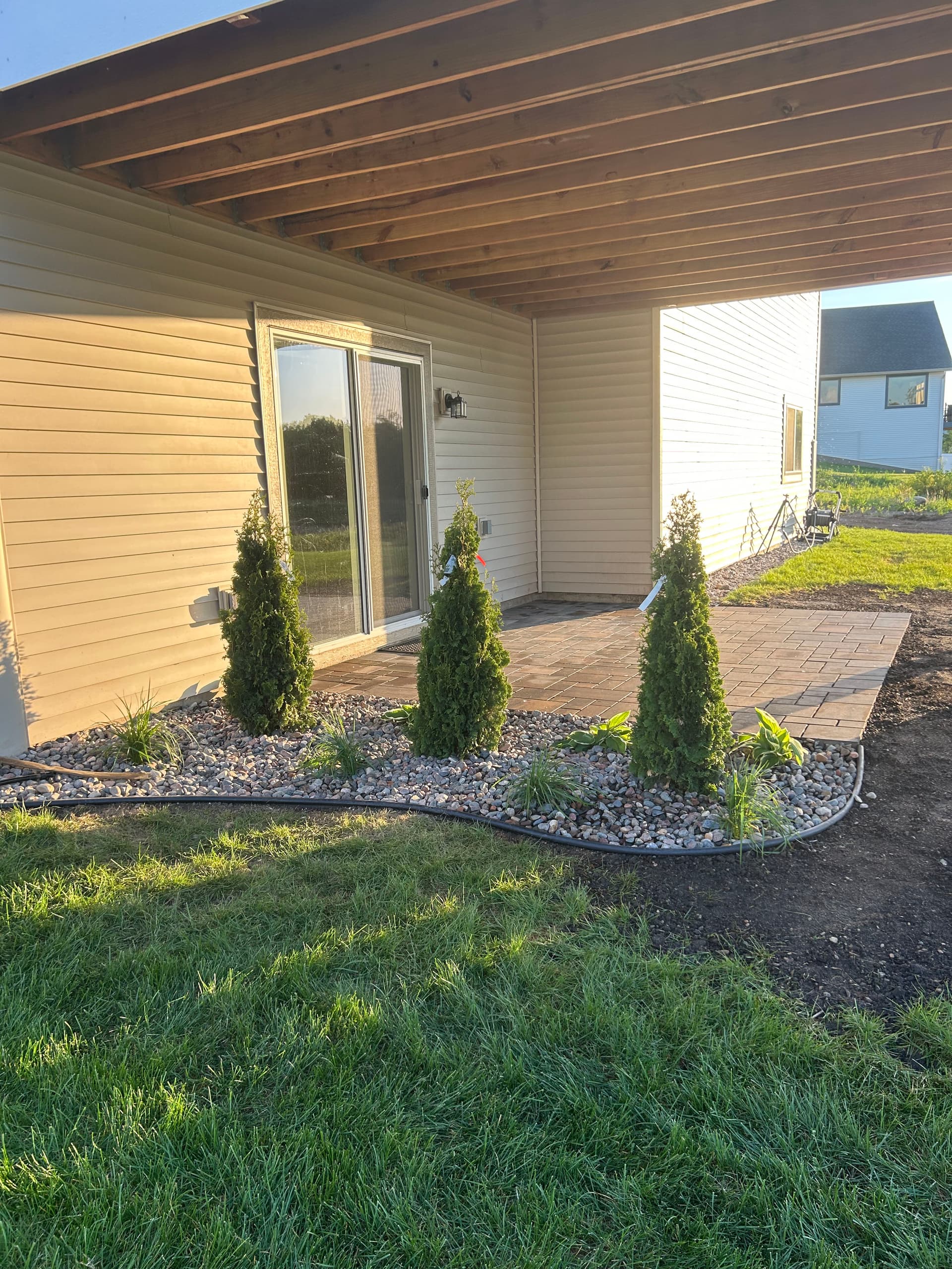 Permeable Paver Patio Built Around Impervious Surface Limits