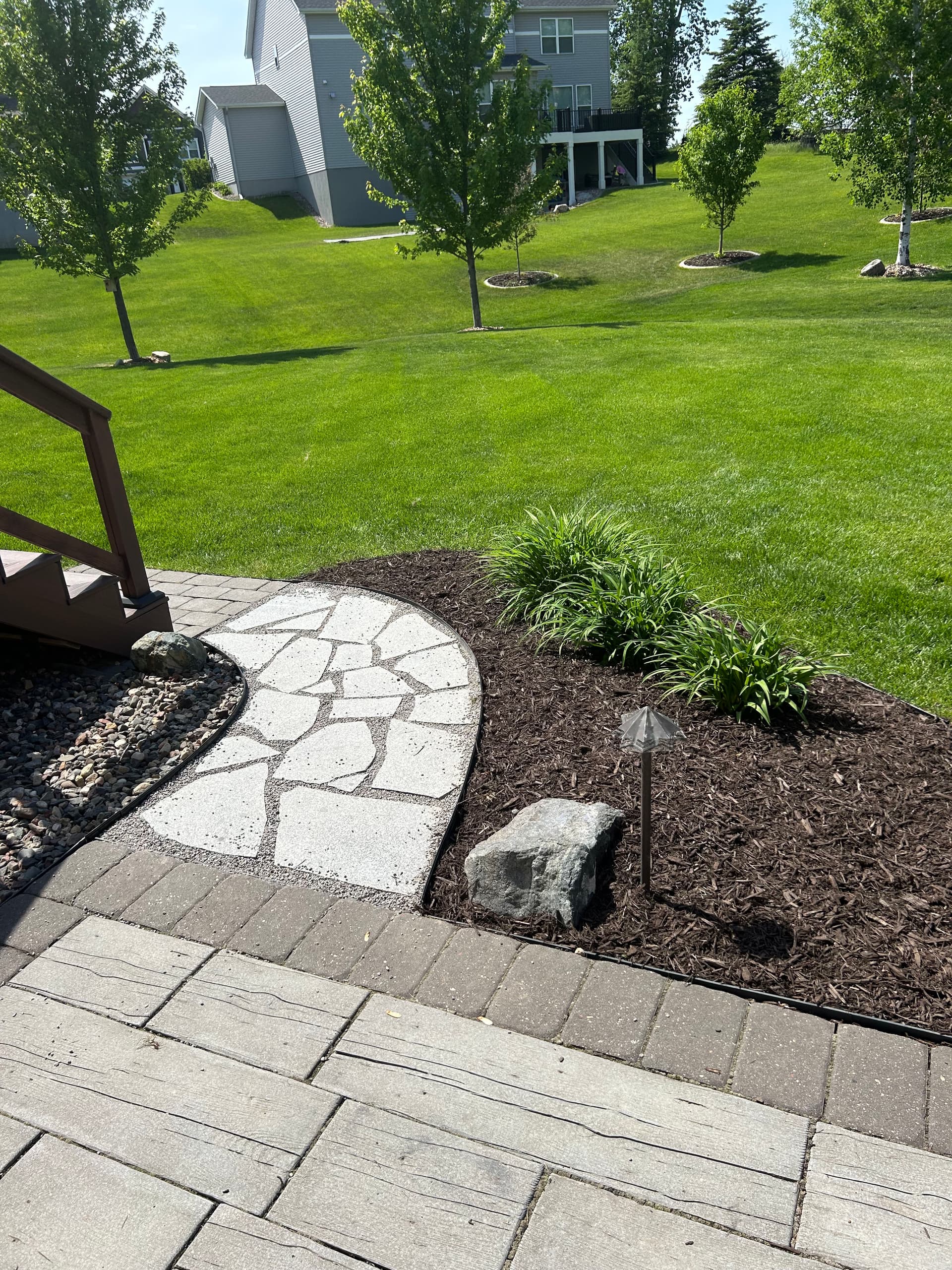 Gallery photos for Granite Flagstone Walkway and Landscaping Refresh with Dark Mulch: Image #5