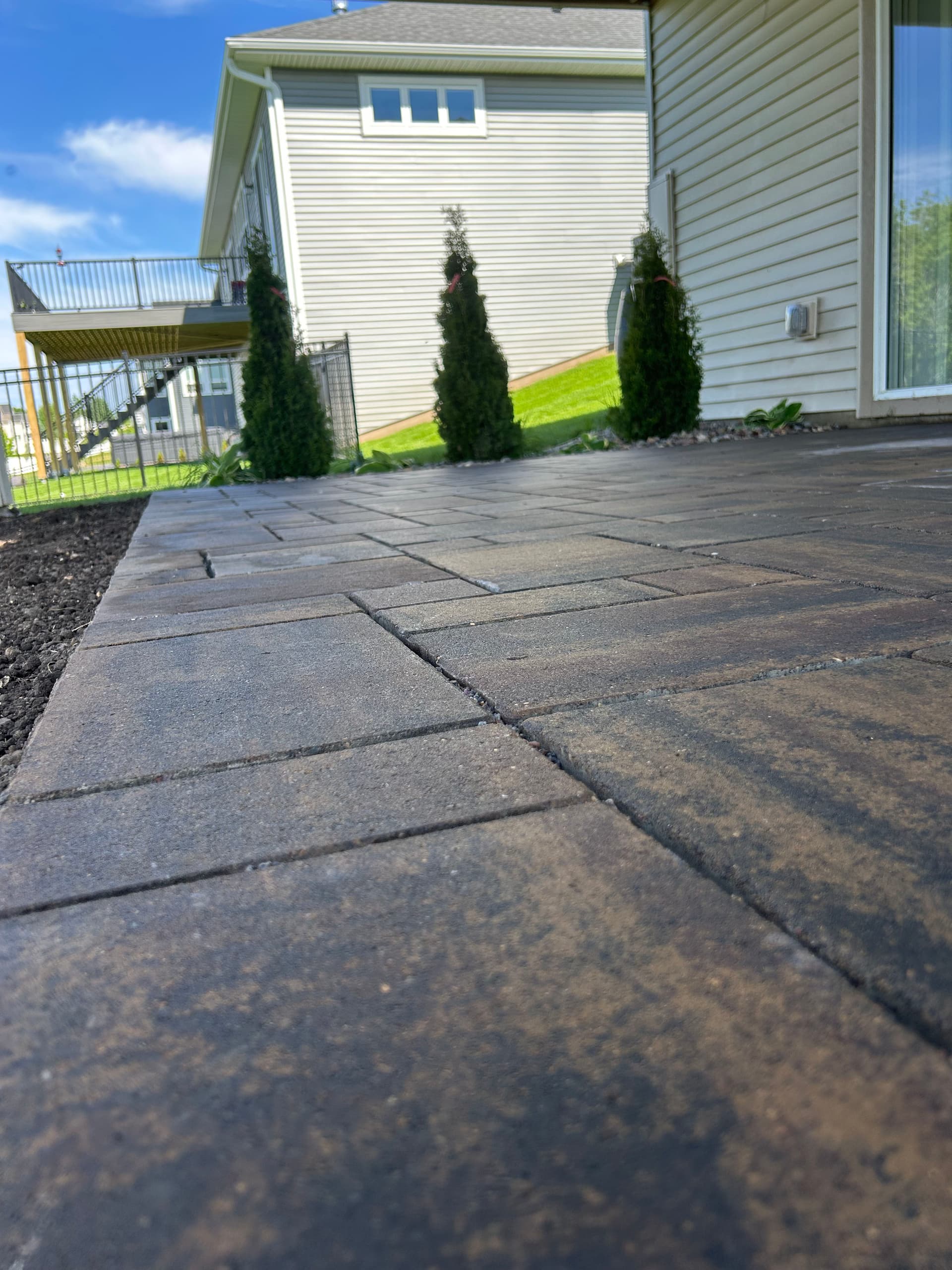 Permeable Paver Patio Built Around Impervious Surface Limits