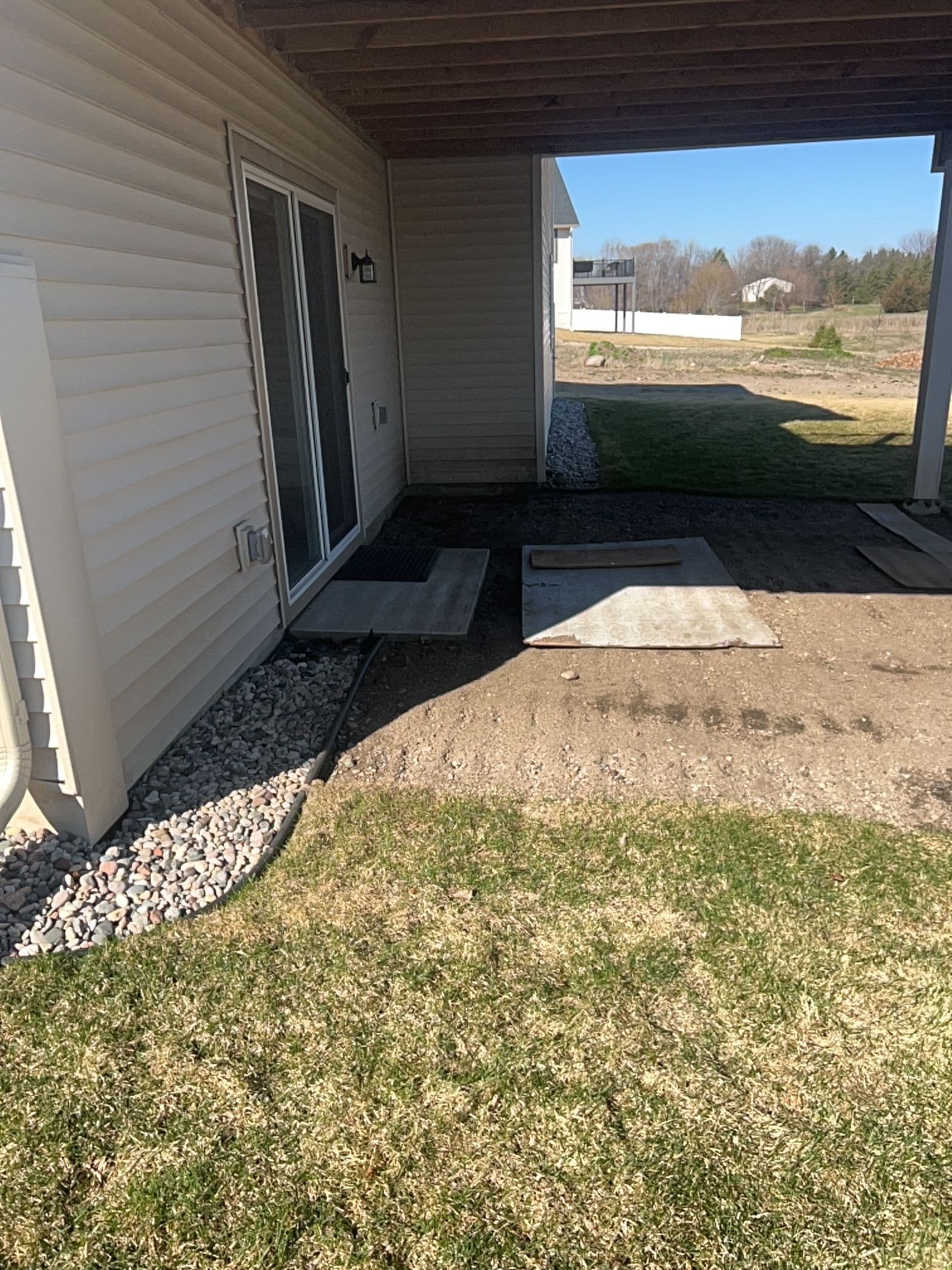 Permeable Paver Patio Built Around Impervious Surface Limits