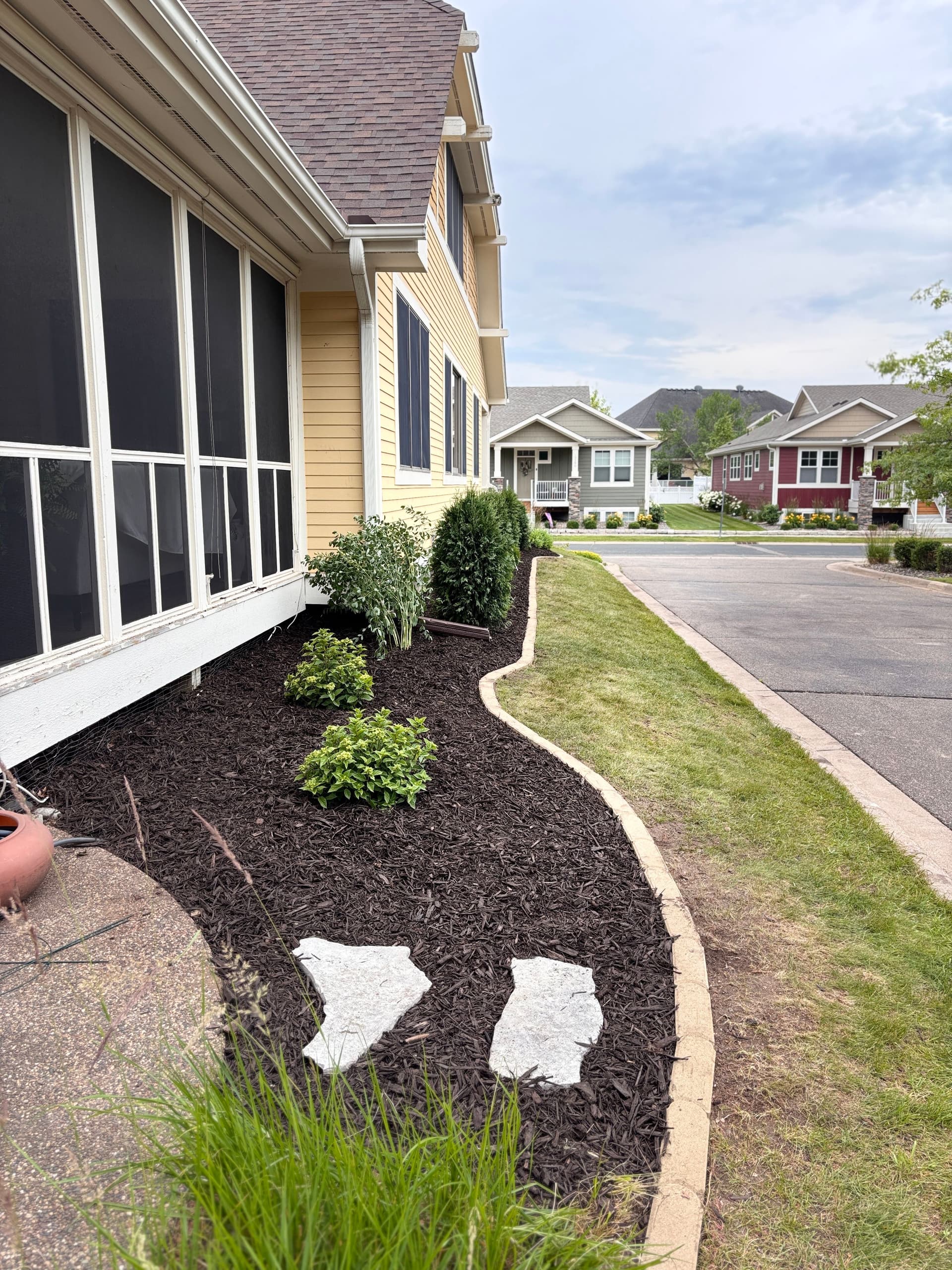 Gallery photos for New Homeowner Front Yard Overhaul with Arborvitaes and Concrete Edging: Image #3