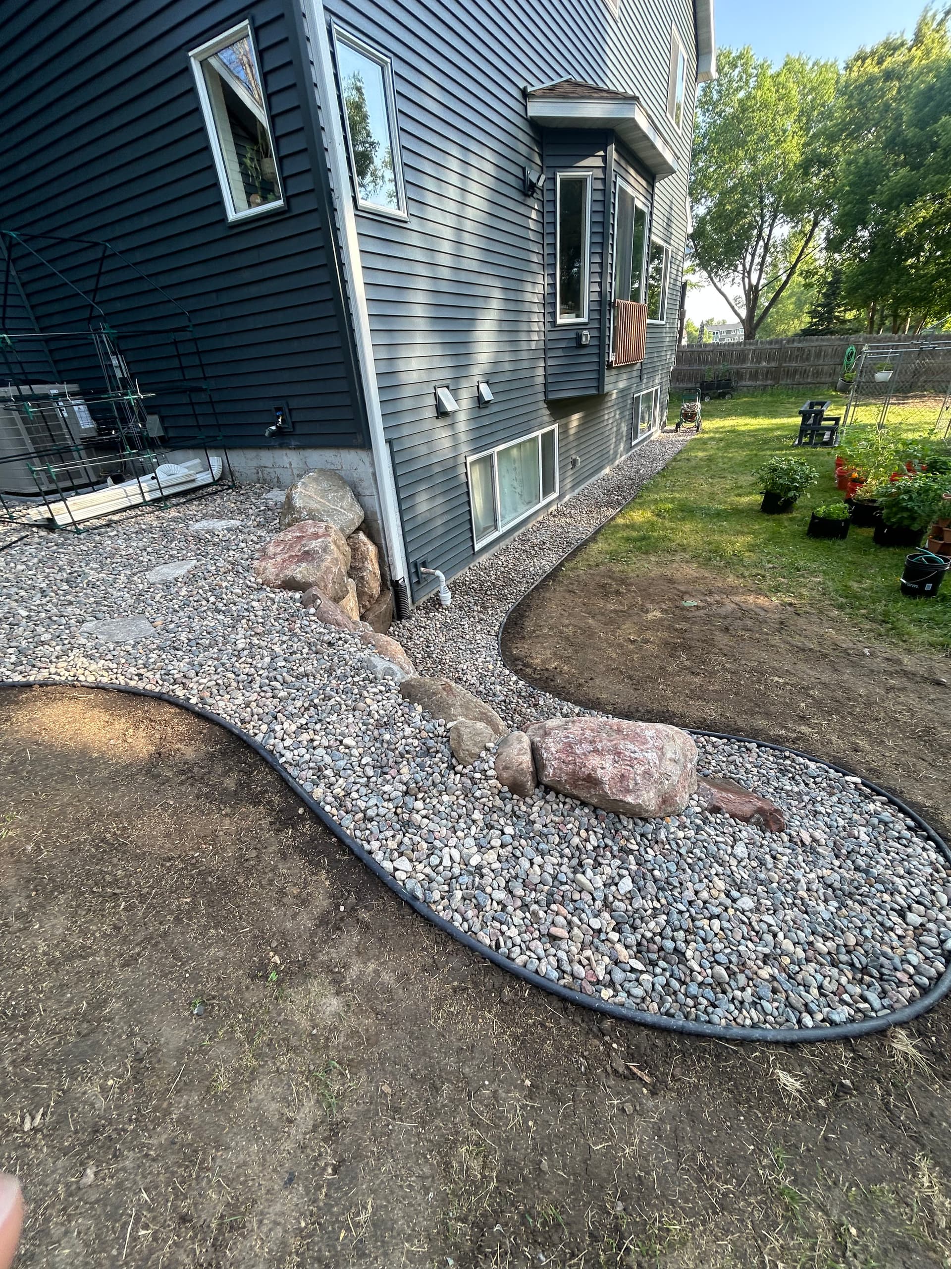Gallery photos for Boulder Wall, River Rock and Backyard Grading Done Right: Image #6