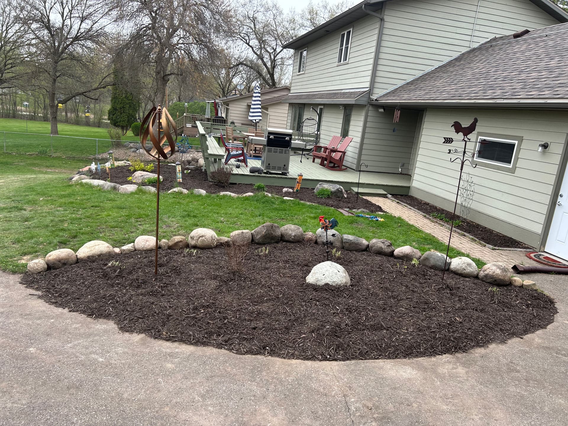 Gallery photos for Timber Wall Torn Out, Boulder Wall and Fresh Landscaping Put In: Image #6
